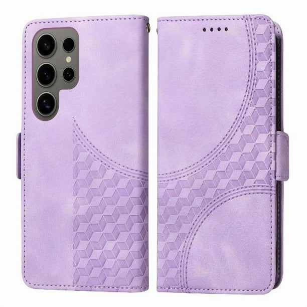 Funda GANGXUN para Samsung Galaxy S24 Ultra con diseño acolchado elegante, cuero PU, protección total y ajuste preciso