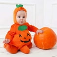 thumbnail image 2 of GPAECEAD Baby Halloween Costumes Newborn Infant Baby Boy Girl Pumpkin Romper Smile Bodysuit Hoodie One Piece Jumpsuit Orange, 2 of 9