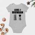 thumbnail image 4 of Human Level One - Baby Clothes - Funny Newborn Bodysuit Outfits for Boys And Girls Gray-style-1 3months, 4 of 7