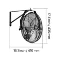 thumbnail image 4 of VEVOR 14 Inch Industrial Wall Mount Fan, High Velocity 2473 CFM Outdoor Fan with 3 Speeds, Waterproof IP44 Garage Wall Fan with Aluminum Blades for Workshop, Warehouse, Greenhouse, 4 of 10
