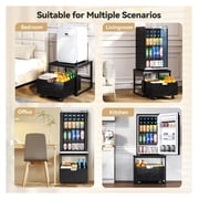 Mini Fridge Stand with Storage, Mini Fridge Stand Table Shelf with Lockable Mobile Wheel, Beverage Compact Refrigerator Stand Storage Cabinet Appliance Platform for Dorm, Apartment,Office