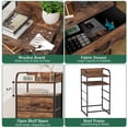 thumbnail image 4 of GIKPAL 3 Drawer Nightstand, Fabric Bedside Table Furniture, 2 Open Shelves Side End Tables for Bedroom Living Room, Brown, 4 of 8