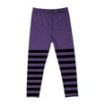 thumbnail image 6 of Halloween Leggings for Girls Party Holiday Clothes Striped Print High Waist Stretch Jeggings Long Pants (5 Years, Purple A), 6 of 6