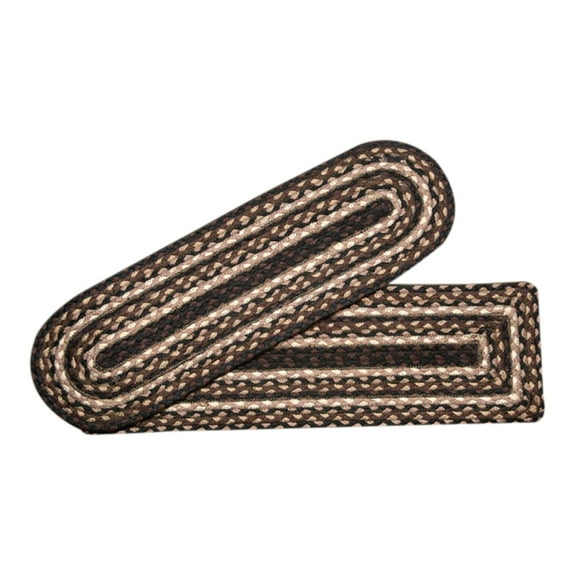 Capitol Earth Rugs 19-313 Mocha-Frappuccino Jute Braided Stair Tread