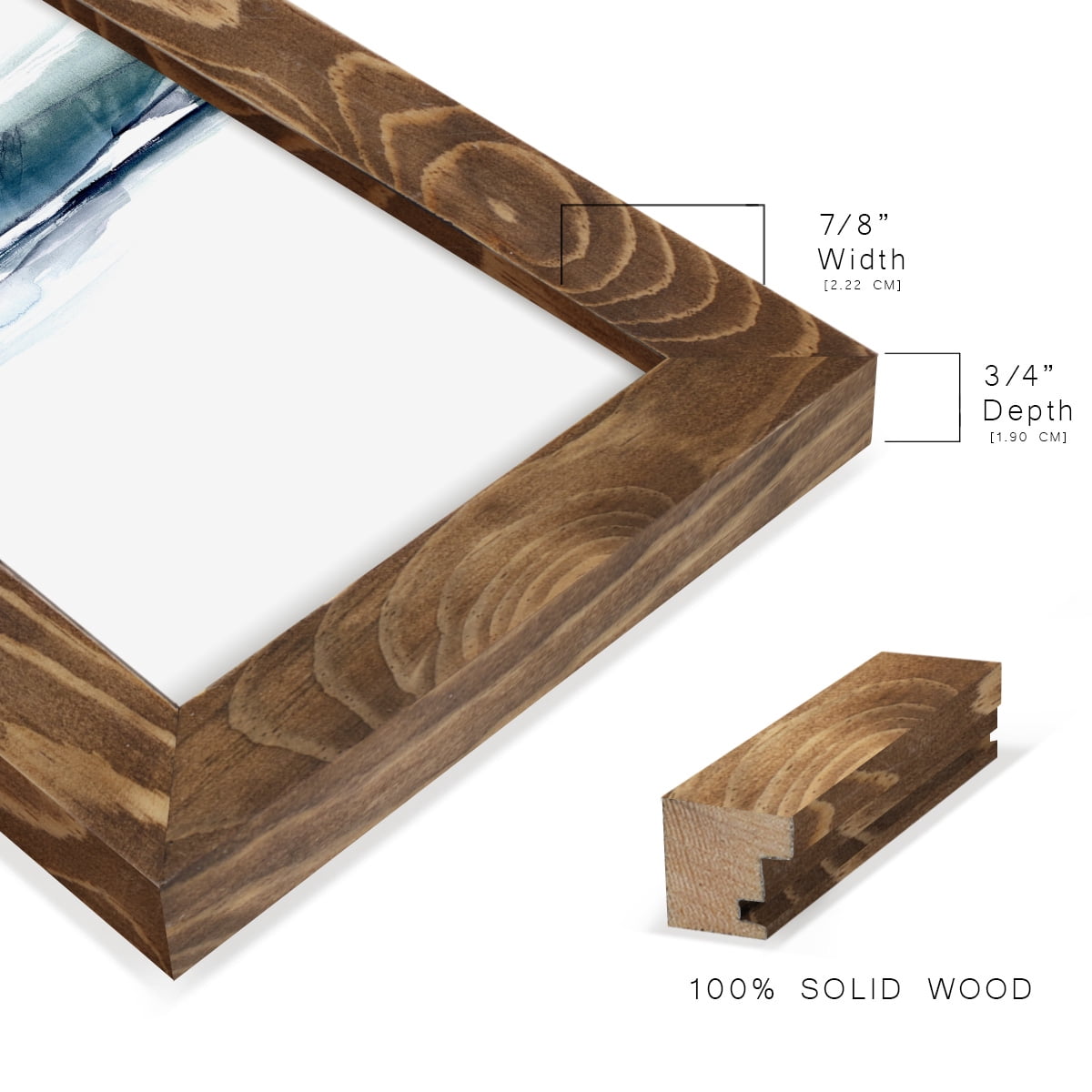 Stark Horizon I - Framed Print w/glass - Walnut