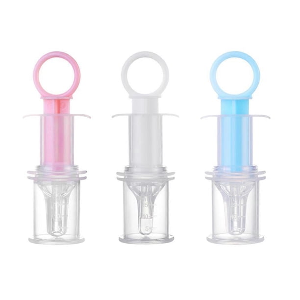 3 Pcs Baby Medicines Feeder Needle Cylinder Design Water Feeding Tool (White, Pink, Blue, 1 Pcs Each)