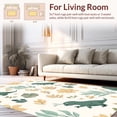 thumbnail image 2 of ODIKA 2'x3' Machine Washable Non-Slip Area Rug, Playful Dinosaur with Abstract Botanical Accents High Traffic Rug, Green, 288816, 2 of 7