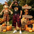 thumbnail image 2 of JoveMarine Men's Loose Fit Cargo Shorts Halloween - Work Shorts with Pockets & Print, Knee-Length Relaxed for Holiday & Daily,Black L, 2 of 6