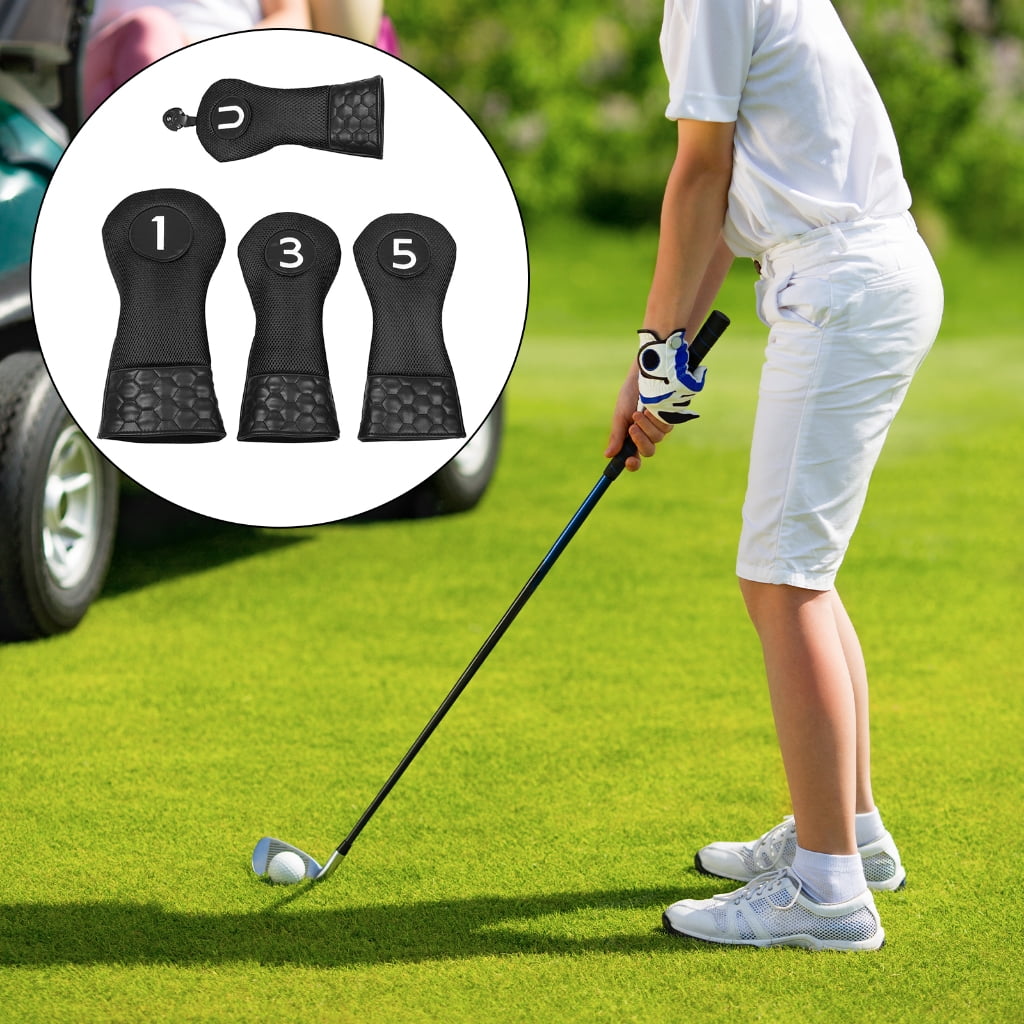 ANXPTIME 4Pcs PU Golfs Head Protective Cover for Drivers Golfs Head Cover Putter Protective Guard Golfs Iron Headcover Club Cover