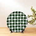 thumbnail image 6 of Daiia Green White Christmas Tree Lumberjack Plaid Printed Pattern Ceramic Plate Dinner Plates Bone China Decorative Plates with Display Stand Art Ceramic Ornaments for Wall Hanging Decoration-6in, 6 of 6