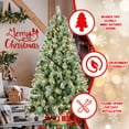 thumbnail image 5 of Makeatree 7.5 ft Snow-Tips Pre-Lit Christmas Tree with Pine Cones Premium Artificial XMAS Tree with 450 Warm White Lights for Home Metal Base, 5 of 9