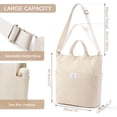 thumbnail image 5 of CNV Corduroy Tote Bag, Large Messenger Bag Shoulder Hobo Anti Splash Crossbody Zipper Bag Casual Work Shopping Women, 5 of 15