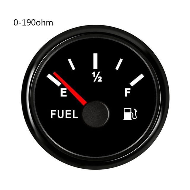 Red Backlight Fuel Level Gauge 0~190ohm / 240-33ohm fit Boat Car 52mm Fuel Level Indicator E-1/2-F