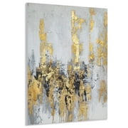 Yihui Arts Large Modern Abstract Skyline Canvas Wall Art with Gold Foil