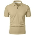 thumbnail image 6 of Chiccall Mens Shirts Quick Dry Performance Short Sleeve Solid Casual Summer Shirts Beige 3XL, 6 of 6