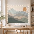 thumbnail image 3 of Minimalist Mountain Landscape with Rising Sun Serene Boho for Nature Lovers, Scenic Muted Gold Art Decor, Housewarming Gift Tapestry Wall Hanging for Bedroom and Living Room, 3 of 5