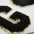 thumbnail image 5 of 3 Pack Chenille Iron On Glitter Varsity Letter "G" Patches - Black Chenille Fabric With Gold Glitter Trim - Sew or Iron on - 8 cm Tall, 5 of 8