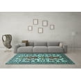 thumbnail image 3 of Ahgly Company Indoor Round Persian Light Blue Traditional Area Rugs, 5' Round, 3 of 4