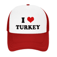 thumbnail image 2 of I Heart Turkey Love Food Funny Trucker Hat Baseball Cap Unisex Red, 2 of 5