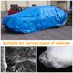 thumbnail image 2 of Funda desechable para coche, impermeable, antipolvo, protección total, de plástico PE, para todo tipo de clima, para coches, camiones y SUV, 600 x 380 cm, 2 of 7