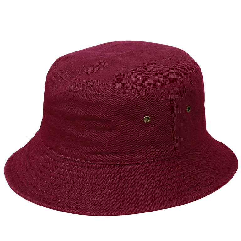 Falari Bucket Hat for Men Women unisex 100% Cotton Packable Foldable Summer Travel Beach Outdoor Fishing Hat - LXL Burgundy, adult Unisex, Size: One
