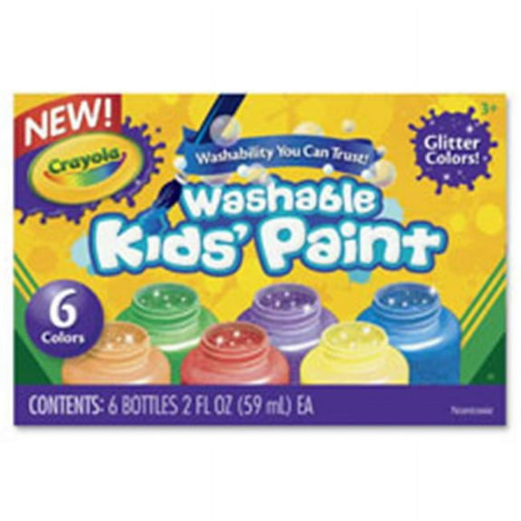 Crayola CYO542400 6-Color Glitter Washable Kids Paint- 6 Per Set