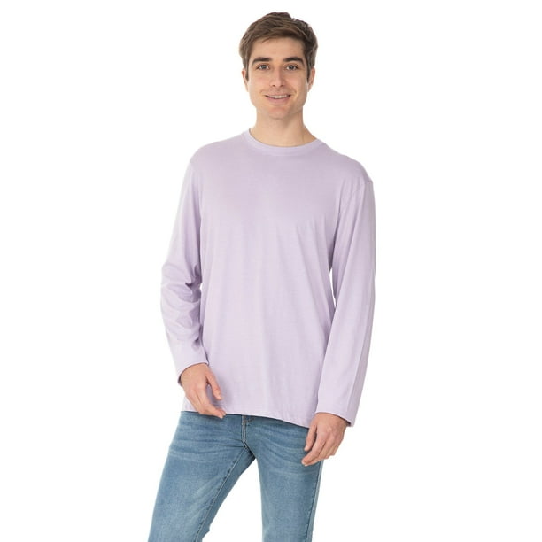 Playera Para Hombre Básica Manga Larga Quarry Color Lavanda