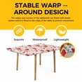 thumbnail image 4 of Valentines Table Cloths for 4 Foot Rectangle Tables, Pink Red Love Heart Green Botanical Spring Patio Waterproof Elastic Fitted Tablecloths, Washable Rectangular Table Cover for Camping, 4 of 8