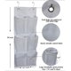 thumbnail image 5 of 2 paquetes de organizador de zapatos estrecho sobre la puerta/pared, pequeño zapatero colgante para armario con bolsillo de malla transparente para baño, (blanco), 5 of 5