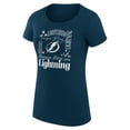 thumbnail image 2 of Women's G-III 4Her by Carl Banks Navy Tampa Bay Lightning Super-Slim Fit Lightweight Collage Team Graphic T-Shirt, 2 of 3