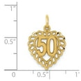 thumbnail image 3 of Real 14kt Yellow Gold 50 in Heart Charm Pendant; for Adults and Teens; for Women and Men, 3 of 3