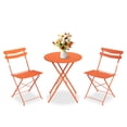 thumbnail image 1 of QinaQin Patio Bistro Set with Foldable Table and 2 Chairs, Powder Coated Metal Frame, 3Pcs, 1 of 8