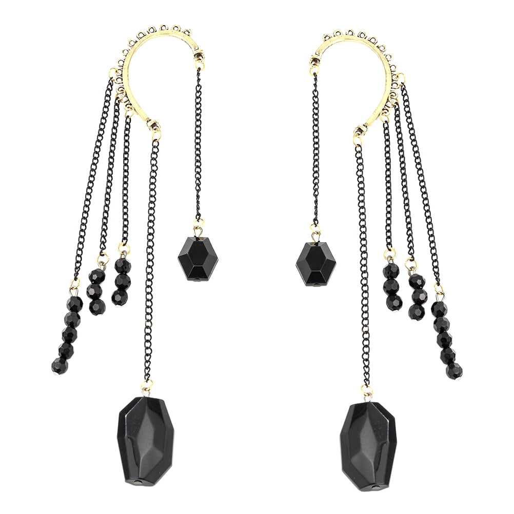 HOMEMAXS 1 Pair of Long Tassel Chain Ear Cuffs Alloy Earrings Delicate Ear Jewelries