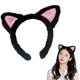 thumbnail image 1 of Diademas con orejas de gato, diadema de felpa con orejas de gato lindas para lavarse la cara, 1 of 5