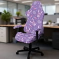 thumbnail image 5 of Whosucclay Purple Bunny Carrot Print Gaming Chair Covers, Stretchable Gamer Chair Protector Soft Breathable Scratch Resistant Gaming Chairs Seat Cover with 2Pcs Armrest Slipcovers Easter Decor, 5 of 8