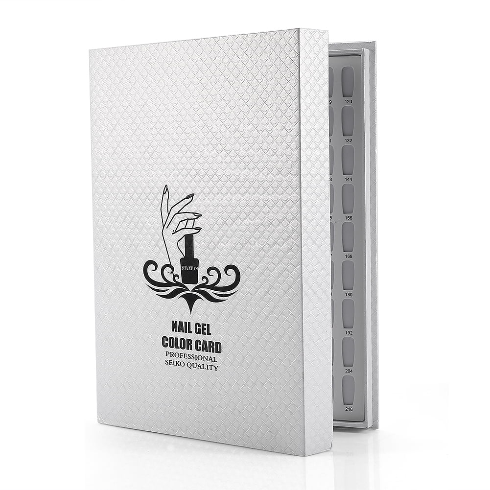 LYUMO 2 Types 216 Colors Nail Gel Color Card Nail Polish Display Chart