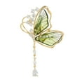 thumbnail image 2 of Eoperou 1 Pair Elegant Butterflies Shape Brooch Shiny Rhinestones Tassel Pin Waterdrop Pendant Badge Clothes Hats Bags Accessory, 2 of 7