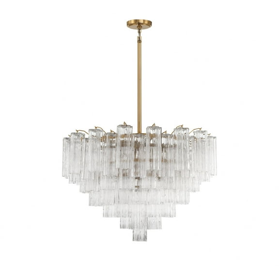 ADD-316-AG-CL-Crystorama Lighting-Addis - 16 Light Chandelier-21.5 Inches Tall and 32 Inches Wide-Aged Brass Finish-Clear Glass Color