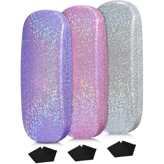Estuches rígidos para gafas de sol Weewooday con purpurina