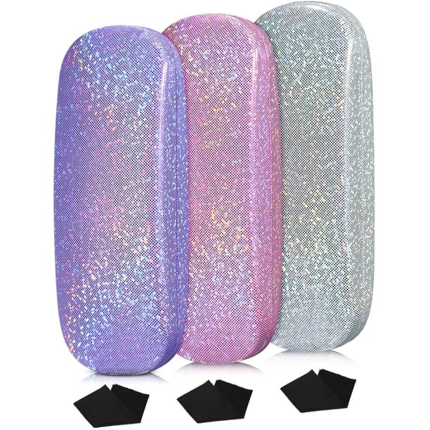 Estuches rígidos para gafas de sol Weewooday con purpurina