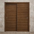 thumbnail image 3 of Sliding Closet Bypass Doors 60 x 84 inches | Ego 5000 Cognac Oak | Rails Hardware Set | Wood Solid Bedroom Wardrobe Doors, 3 of 5
