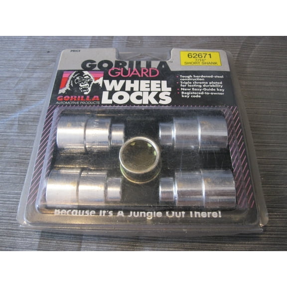 Gorilla Guard 62671 Wheel Locks 7/16" Short Shank, Chrome with Key