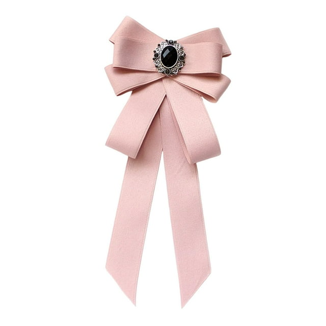 Broche de cinta con lazo preatado Salvador para mujer y niña Pajarita elegante rosa