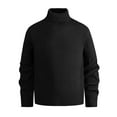 thumbnail image 2 of UVEASISHA Turtleneck Sweaters for Men Business Casual Cable Knit Pullover Sweater Solid Color Regular Fit Knitted Jumper Fashion Fall Clothes Black XL, 2 of 4