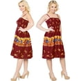 thumbnail image 3 of HAPPY BAY Women's Beach Summer Halloween Costumes Party Caribbean Pirate Mini Smocked Dress Flowy Elastic Tube Top Sundress for Women One Size Skull Crossbones, Blood Red, 3 of 4
