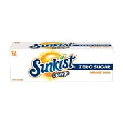 Sunkist Zero Sugar Orange Soda Pop, 12 fl oz, 12 Pack Cans