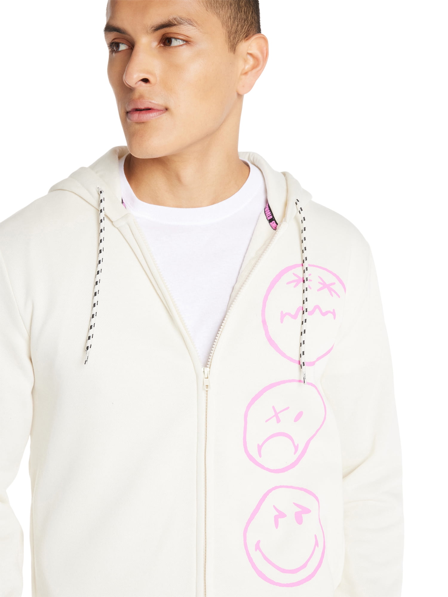 SmileyWorld Men's Graphic Print Hoodie with Long Sleeves, Sizes XS-3XL