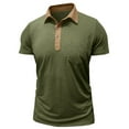 thumbnail image 5 of Men Polo Shirts Business Smoothing Button Collared Short Sleeved Basic Top with Pocket Casual Comfortable Stretch Performance Mens Shirts, 5 of 7