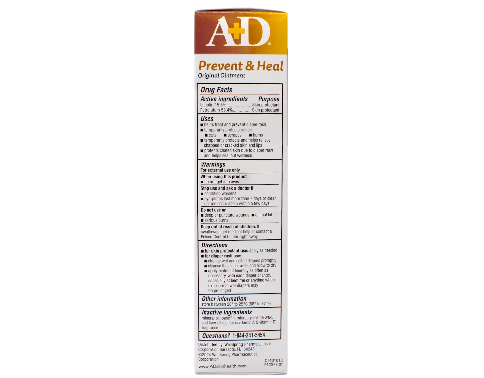 A+D Prevent + Heal Diaper Rash Ointment 4 oz, - 3 Pack