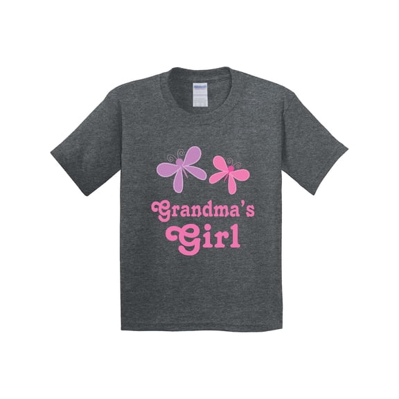 Inktastic Grandma's Girl Grandchild Butterfly Youth T-Shirt